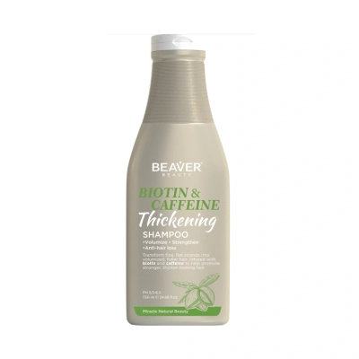 Beaver Biotin Caffeine Thickening - Szampon wzmacniający do włosów cienkich i słabych 730ml